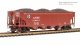 REFURBISHED R10138 ARA 70-ton 4-Bay Hopper, ATSF, Oxide Red w/ White, 6-pack A, HO, BLI, 10138