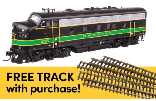 EMD F7A - Standard DC w/WalthersTrack Code 83 Flex Track 5-Pack -- Reading 275A, HO, Walthers 11416