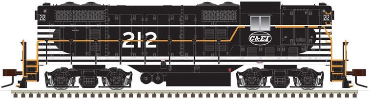 EMD GP7 - Standard DC - Classic(R) Silver -- Chicago & Eastern Illinois 212 (black, , HO, Atlas Model Railroad Co. 10003944
