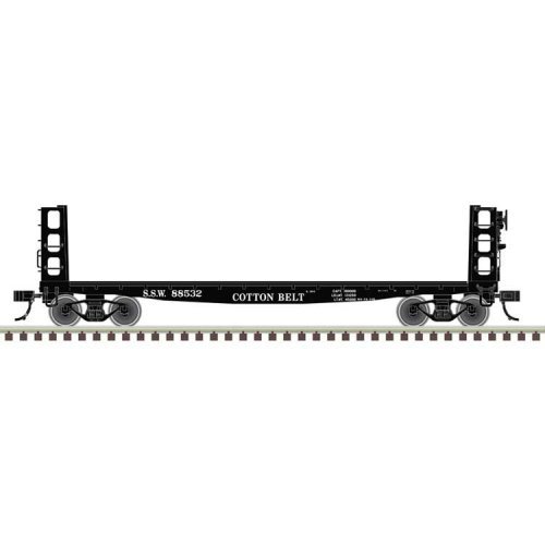42′ Pulpwood Flatcar with Load - Ready to Run -- Cotton Belt SSW 88543 (black), HO, Atlas Model Railroad Co. 20007591