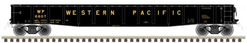ACF 70-Ton 52′ Gondola - Ready to Run - Master(R) -- Western Pacific 6818 (black, yel, N, Atlas Model Railroad Co. 50006421