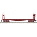 42′ Pulpwood Flatcar with Load - Ready to Run -- Gulf, Mobile & Ohio 4474 (Boxcar Red, N, Atlas Model Railroad Co. 50006949