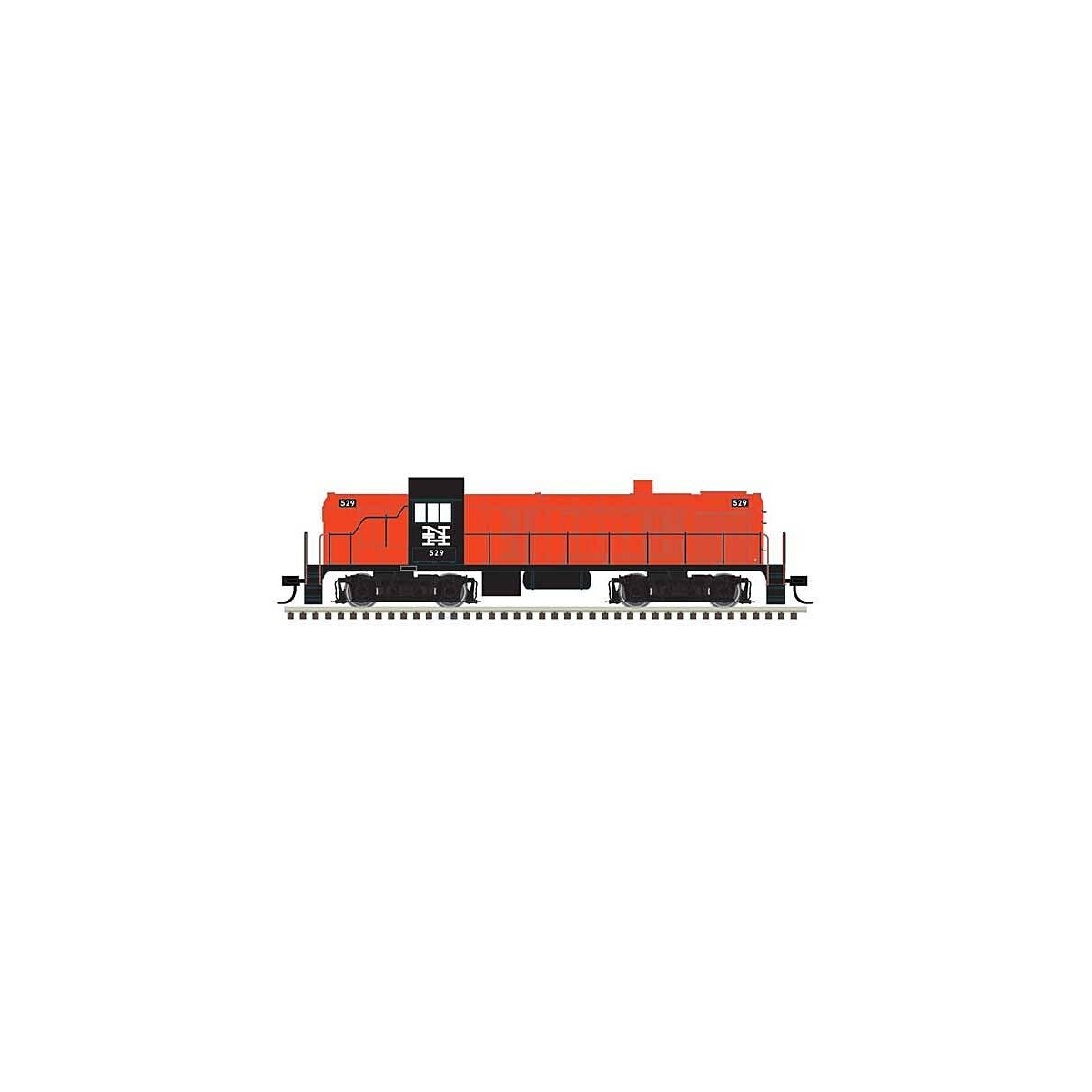 Alco RS3 - Standard DC - Classic Silver -- New Haven 529 (orange, black), N, Atlas Model Railroad Co. 40005477
