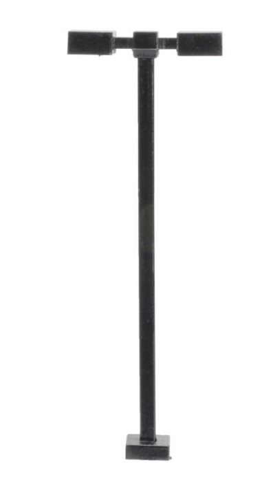 Double-Arm Square LED Light 3-Pack -- Black (warm white LED) 15 Scale Feet Tall, HO, Atlas Model Railroad Co. 70000211