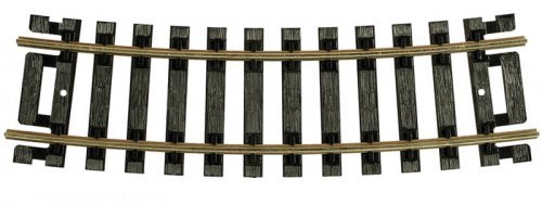 Code 100 Curved Snap-Track(R) Nickel-Silver Rail -- 1/2 Section, 15′ Radius (Black Ties) , HO, Atlas Model Railroad Co. 832