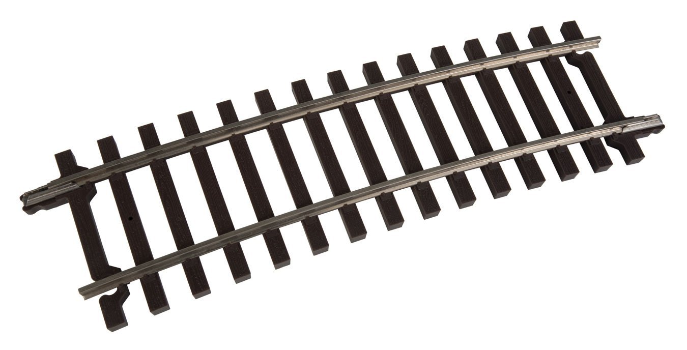 Code 148 Solid Nickel Silver 2-Rail -- 36′ Radius Half Curve Track Section, O, Atlas O 7063
