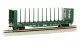 52′ Centerbeam Bulkhead Flatcar - Ready to Run -- BC Rail 52423 (green), HO, Bachmann Industries 12901