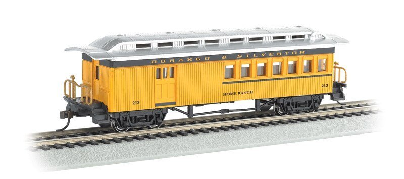 1860 - 1880 Wood Combine - Ready to Run - Silver Series(R) -- Durango & Silverton 213 ′Home , HO, Bachmann Industries 13504