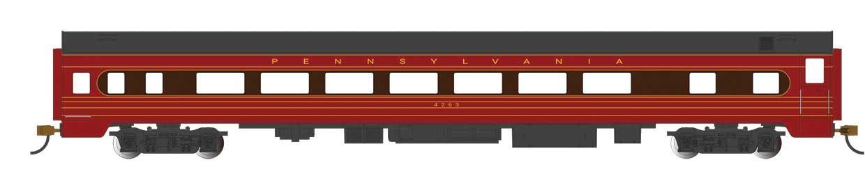 85′ Smooth-Side Coach with Interior Lights - Ready to Run -- Pennsylvania Railroad 4263 (Fle, HO, Bachmann Industries 14213
