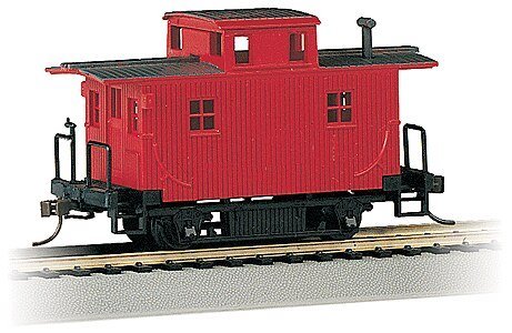 Wood 4-Wheel Bobber Caboose - Ready to Run - Silver Series(R) -- Unlettered (Red), HO, Bachmann Industries 18449