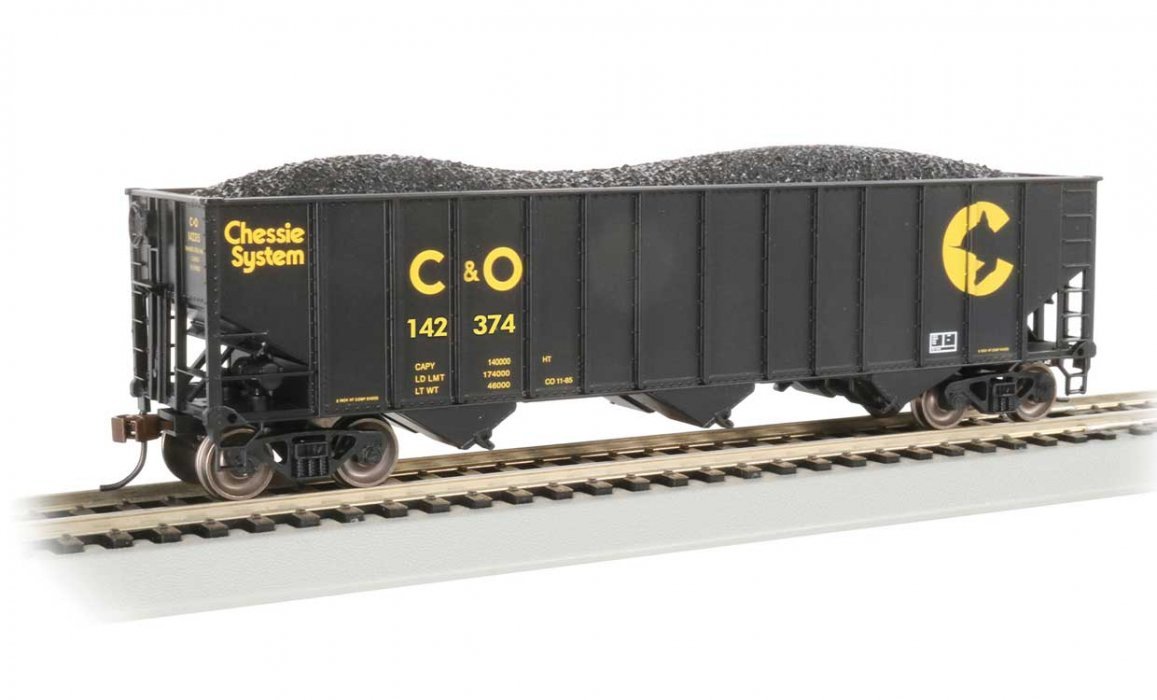 Bethlehem Steel 3-Bay 100-Ton Open Hopper - Ready to Run - Silver Series(R) -- Chessie Syste, HO, Bachmann Industries 18729