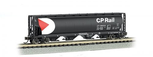 Canadian Cylindrical 4-Bay Grain Hopper - Ready to Run - Silver Series(R) -- Canadian Pacific, N, Bachmann Industries 19177