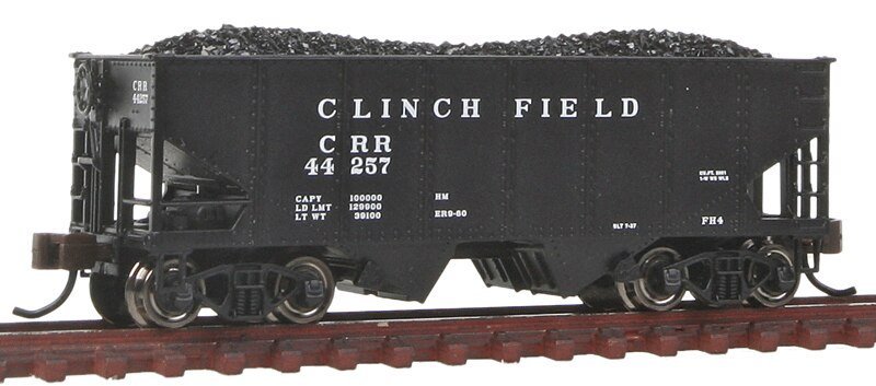 USRA 55-Ton 2-Bay Open Hopper w/Load - Ready to Run - Silver Series(R) -- Clinchfield 44257 (, N, Bachmann Industries 19554