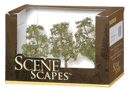 Sycamore Trees - SceneScapes(TM) -- 3 to 4′ 7.6 to 10.2cm pkg(3), HO, Bachmann Industries 32009