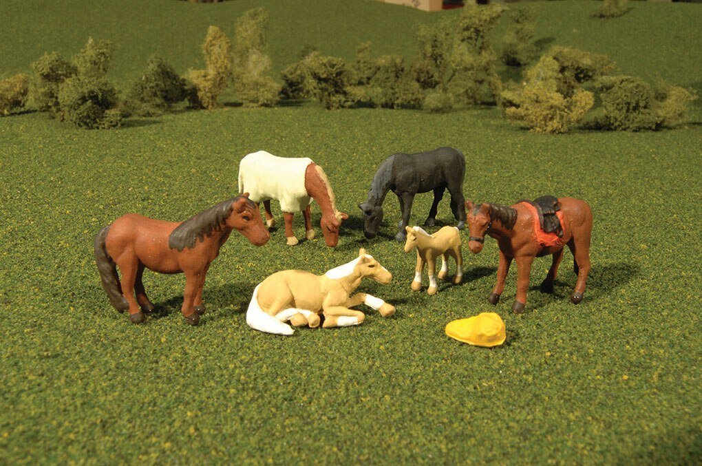 Animals -- Horses pkg(6), O, Bachmann Industries 33169