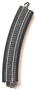 Curved Track w/Steel Rail & Black Roadbed - E-Z Track(R) -- 18′ Radius pkg(4), HO, Bachmann Industries 44401