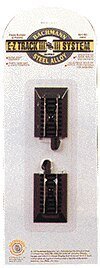E-Z Track(R) w/Steel Rail & Black Roadbed -- Hayes Wheel Stops (Track Bumpers) pkg(2), HO, Bachmann Industries 44491