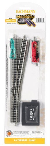 E-Z Track(R) w/Nickel Silver Rail & Gray Roadbed -- 6 Turnout Right, N, Bachmann Industries 44860