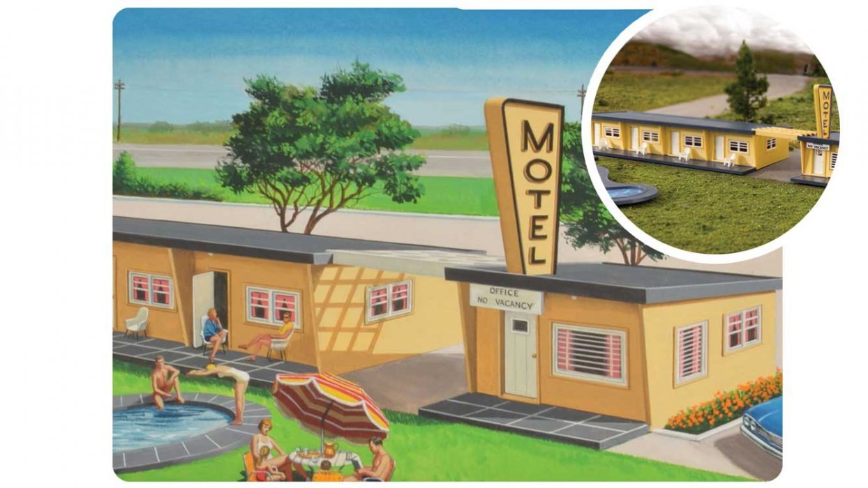 75th Anniversary Motel - Plasticville U.S.A.(R) -- Kit - 75th Anniversary Packaging, HO, Bachmann Industries 45198