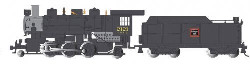 Baldwin 2-6-2 Prairie with Smoke - Standard DC -- Chicago, Burlington & Quincy 2121 (black, , HO, Bachmann Industries 51508