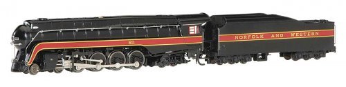 Class J 4-8-4 - Econami(TM) Sound and DCC -- Norfolk & Western 611 (black, maroon), N, Bachmann Industries 53253