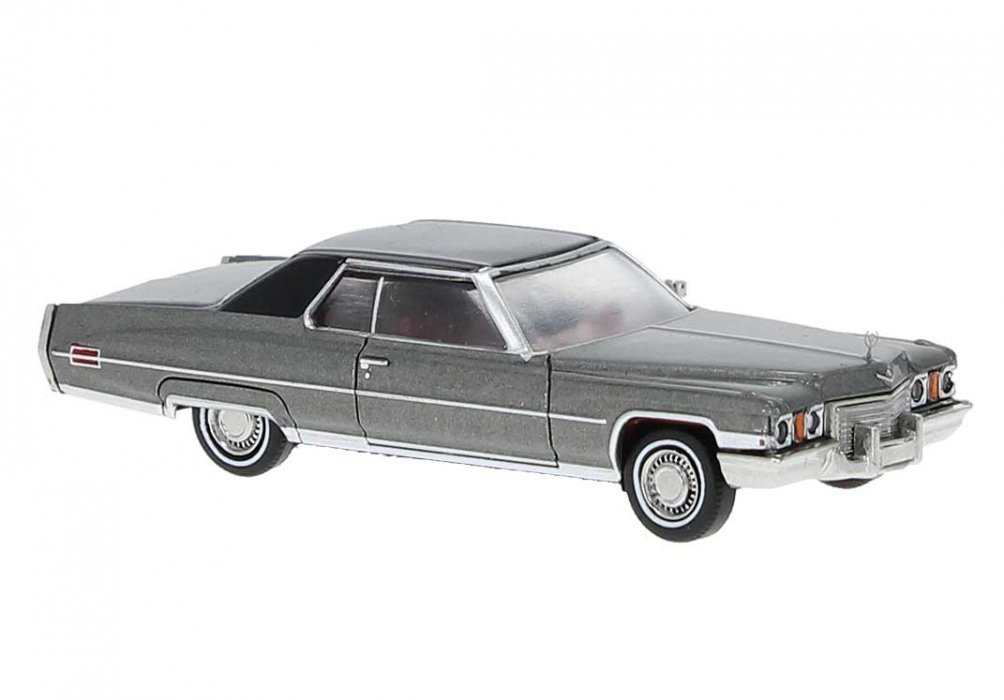 1972 Cadillac Coupe de Ville - Assembled -- Silver, Black, HO, Brekina Automodelle 18131