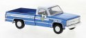 1981 GMC Sierra Grande C10 Pickup Truck - Assembled -- New York Police Department (blue, whi, HO, Brekina Automodelle 19654