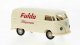 1960-1963 Volkswagen T1b Kasten Cargo Van - Assembled -- Fulda Bilgummi (ivory, red, German , HO, Brekina Automodelle 32781