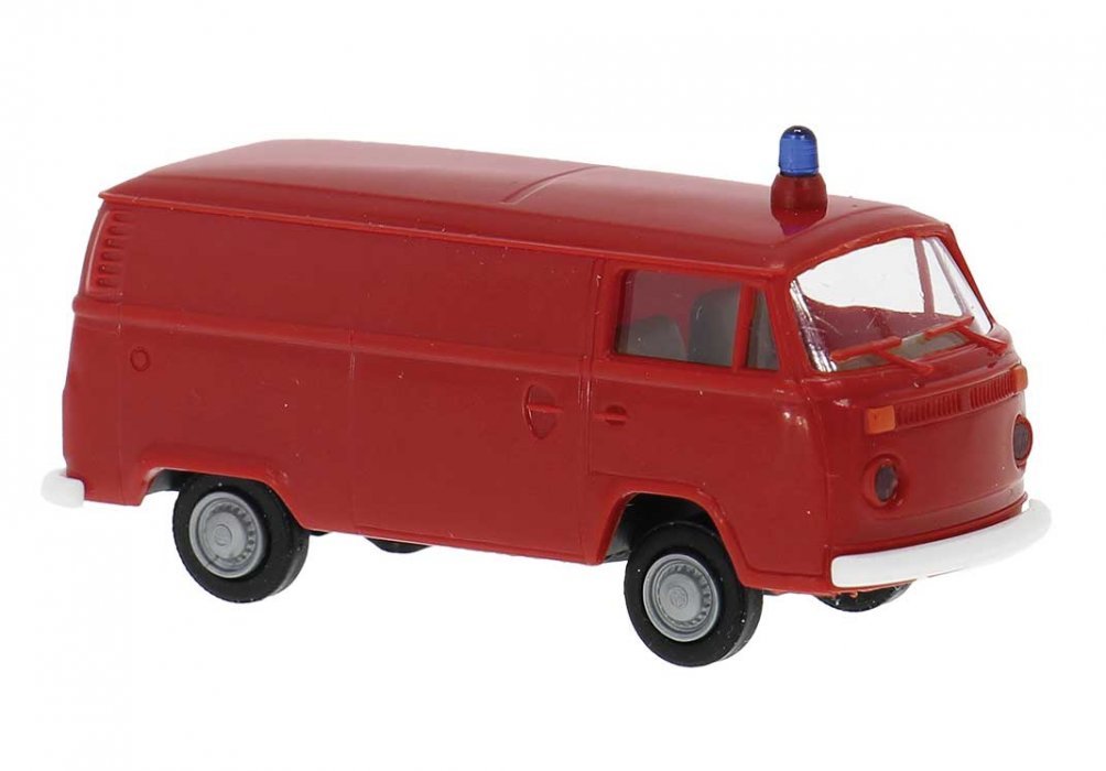 1973-1979 Volkswagen Kasten T2 Cargo Van - Assembled -- City Works Department, Economy (red), HO, Brekina Automodelle 33550