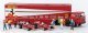 Fiat Semi Tractor w/Racing Trailer, 2 Ferrari 312T2 & 6 Figures - Assembled -- Ferrari Racin, HO, Brekina Automodelle 58575