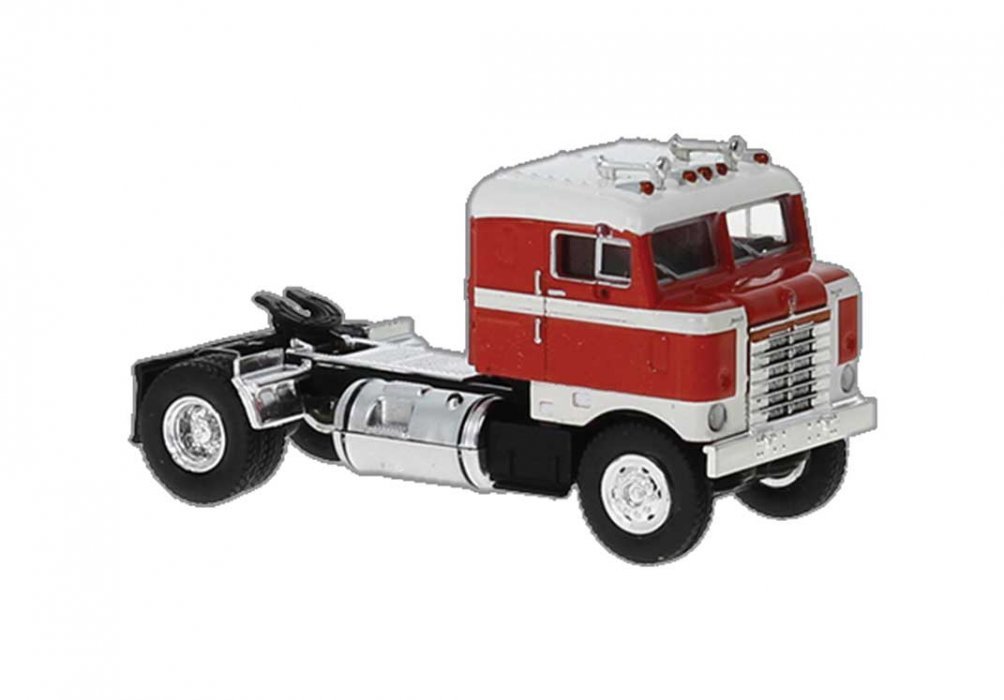 1950 Kenworth Bullnose Tractor Only - Assembled -- Red, White, HO, Brekina Automodelle 85956