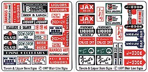 Tavern & Liquor Store Storefront & Advertising Signs, HO, Blair Line 159