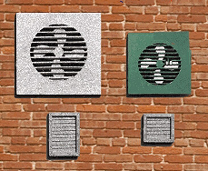 Wall Fans & Wall Vents - Kit -- 6 Fans & 15 Vents, HO, Blair Line 2707