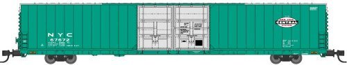 Pullman-Standard 86′ Auto Parts Double-Door Boxcar - Ready to Run -- New York Central 67672 (Jade G, N, Bluford Shops 86800