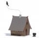 Witch`s Cottage with Flying Witch -- Laser-Cut Wood Kit - 2-1/2 x 2 x 2-11/16` 6.4 x 5.2 x 6., HO, Busch Gmbh & Co Kg 1679