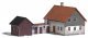 Weathered House with Addition -- Laser-Cut Kit - 8-7/8 x 5 x 4′ 22.5 x 12.8 x 10.1cm, HO, Busch Gmbh & Co Kg 1909