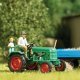 1953 Kramer KL 11 Farm Tractor w/Figures - Assembled -- Green, Red, HO, Busch Gmbh & Co Kg 40072