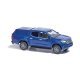 2015 Nissan Navara/Frontier Crew-Cab Pickup Truck with Cap - Assembled -- Blue, HO, Busch Gmbh & Co Kg 53705