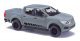 2015 Nissan Navara Crew-Cab Pickup Truck - Assembled -- Gray, Black, HO, Busch Gmbh & Co Kg 53711