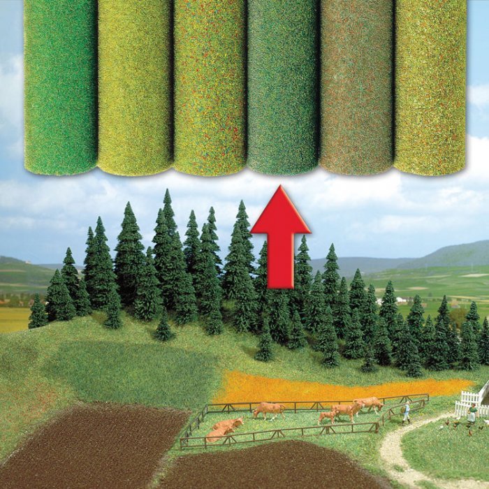 Large Grass Mat - 39-3/8 x 31-1/2′ 100 x 80cm -- Grass w/Colored Shadows, All Scales, Busch Gmbh & Co Kg 7223