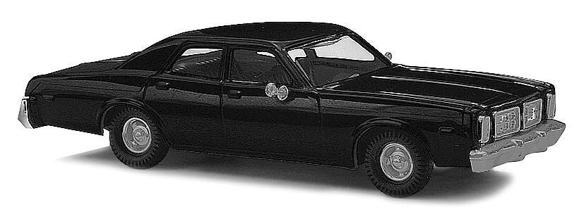 1976 Dodge Monaco Sedan - Assembled -- Black, HO, Busch Gmbh & Co Kg 89120