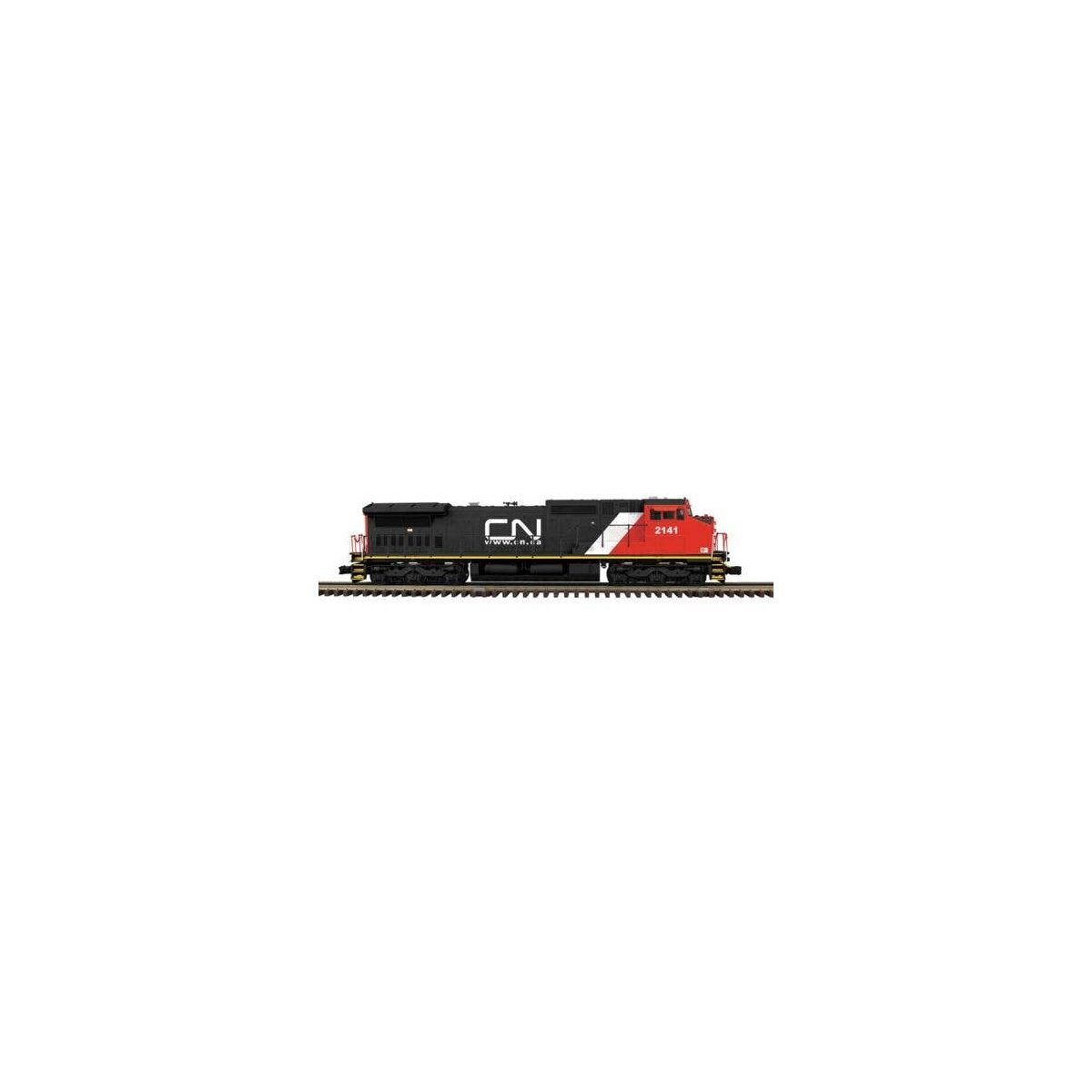 GE Dash 8-40CW - 3-Rail - Conventional Analog - Trainman(TM) -- Canadian National 2152 (black, red, white, Website Logo), O, Atl