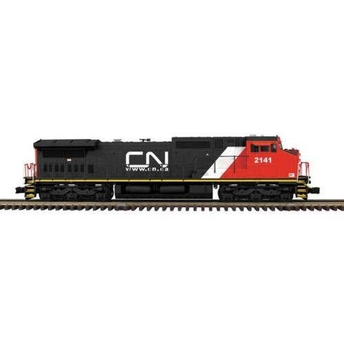 GE Dash 8-40CW - 3-Rail - Conventional Analog - Trainman(TM) -- Canadian National 2152 (black, red, white, Website Logo), O, Atl