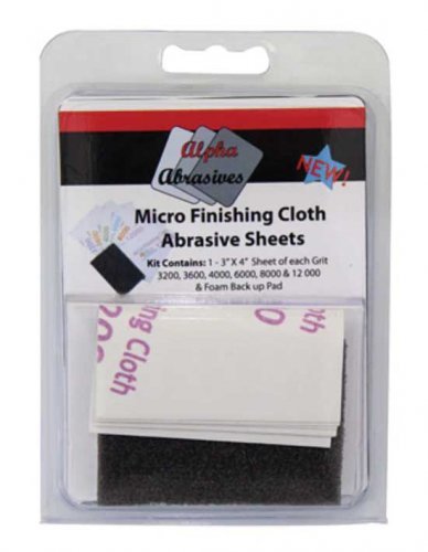 Micro Finishing Cloth Abrasive 3 x 4′ Sheets with Foam Back-Up Pad -- 1 Each: 1, All Scales, Profile Accessories Inc. 2050A