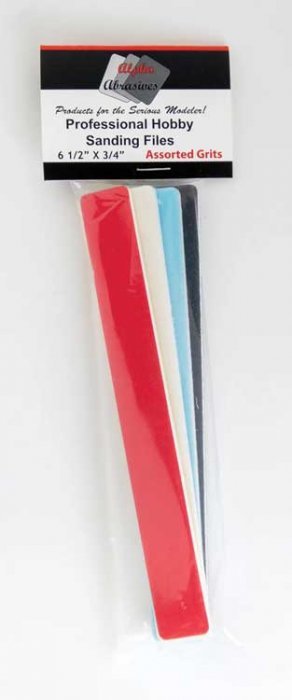 Professional Hobby Sanding Files -- Includes 4 Assorted Grits 6-1/2 x 3/4′, All Scales, Profile Accessories Inc. 317
