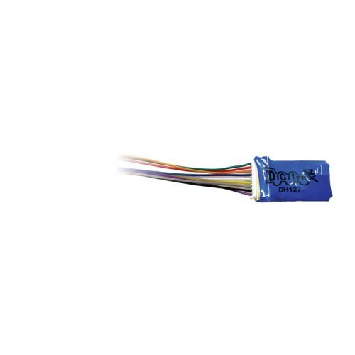 DH127D Series 7 Mobile DCC Control Decoder -- 9-Pin Harness Socket 1A/2A Peak, 2 FX7 Functions, HO, Digitrax DH127D