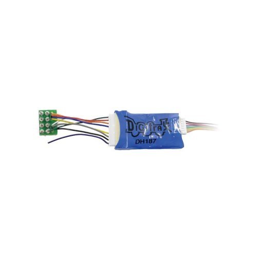 DH187D Series 7 Mobile DCC Control Decoder -- 8-Pin Med Plug, 9-Pin Socket & PS-Harness 1A/2A, 2 FX7 , HO, Digitrax DH187PS