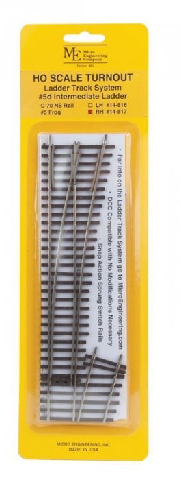 Code 70 5d Intermediate Ladder Turnout - Ladder Track System -- Right Hand, HO, Micro Engineering 14817