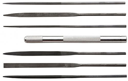 5 1/2′ Long, Cut 2 Needle Files -- 6-Piece Assorted Set with Handle (Carded), All Scales, Excel Hobby Blades Corp. 55668