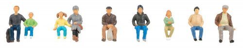 Sitting People -- Set 2 pkg(9), HO, Faller Gmbh 151663